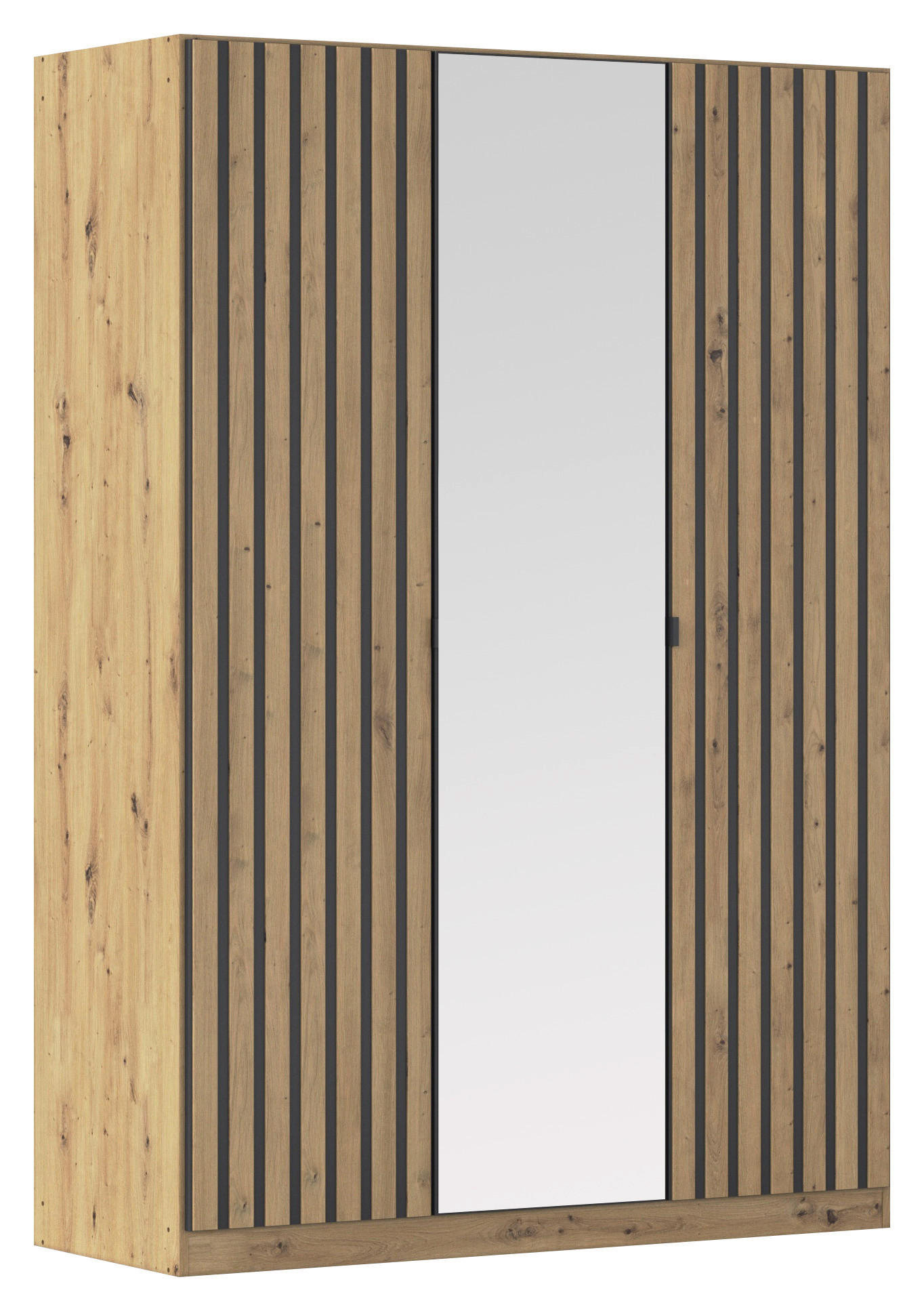 Rauch Möbel Drehtürenschrank Grau, Eiche Artisan 136x197x54 cm