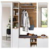 GARDEROBE 4-teilig  in 206/202/38 cm  - Weiß/Eiche Artisan, Design, Glas/Holzwerkstoff (206/202/38cm)