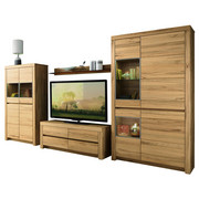 WOHNWAND in Buchefarben - Buchefarben, Design, Glas/Holz (376,9/200,8/51,7/42,1cm) - Escando Natürlich Wo