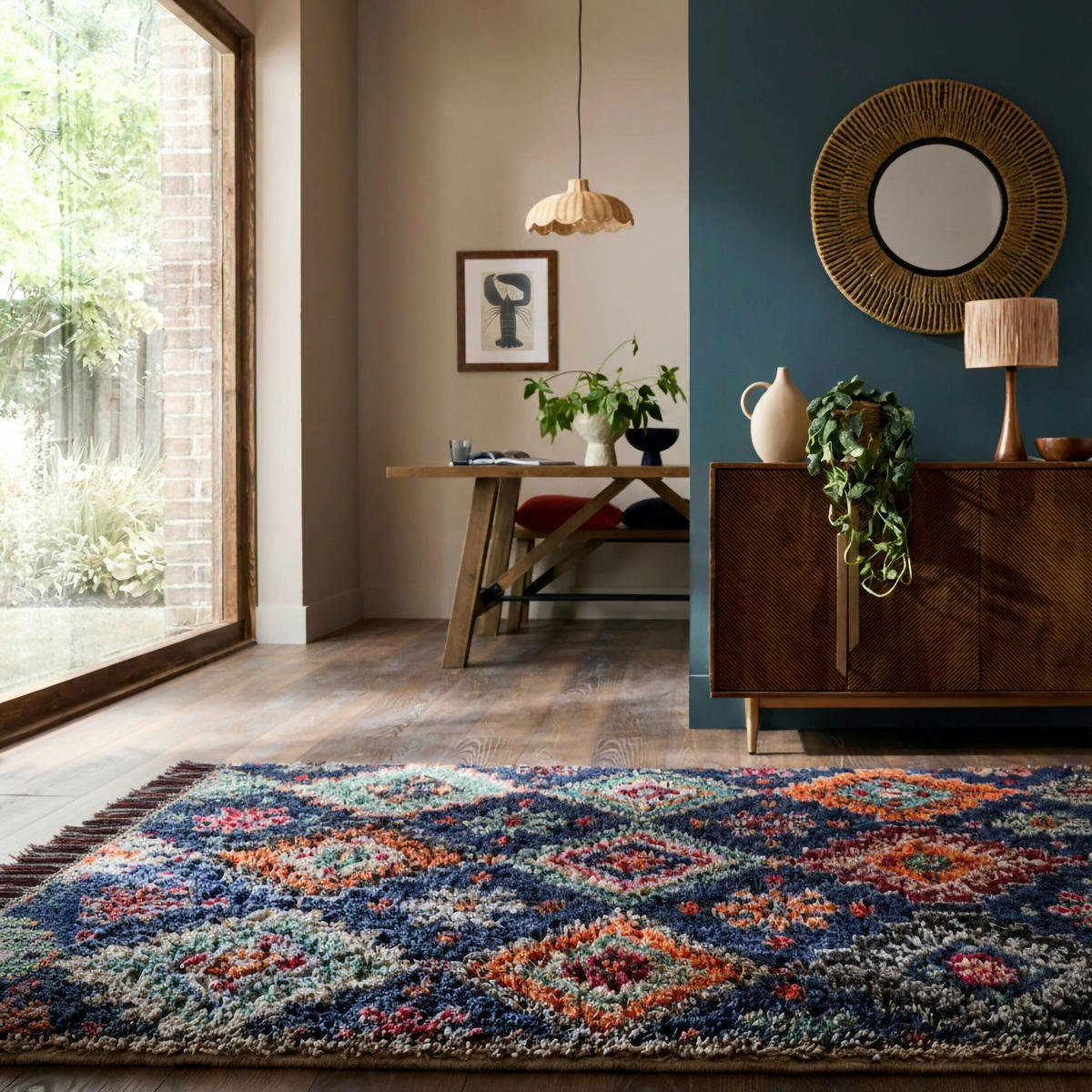 HOCHFLORTEPPICH 133/190 cm Dunkelblau rechteckig  - Dunkelblau, Basics, Kunststoff/Textil (133/190cm) - Flair Rugs