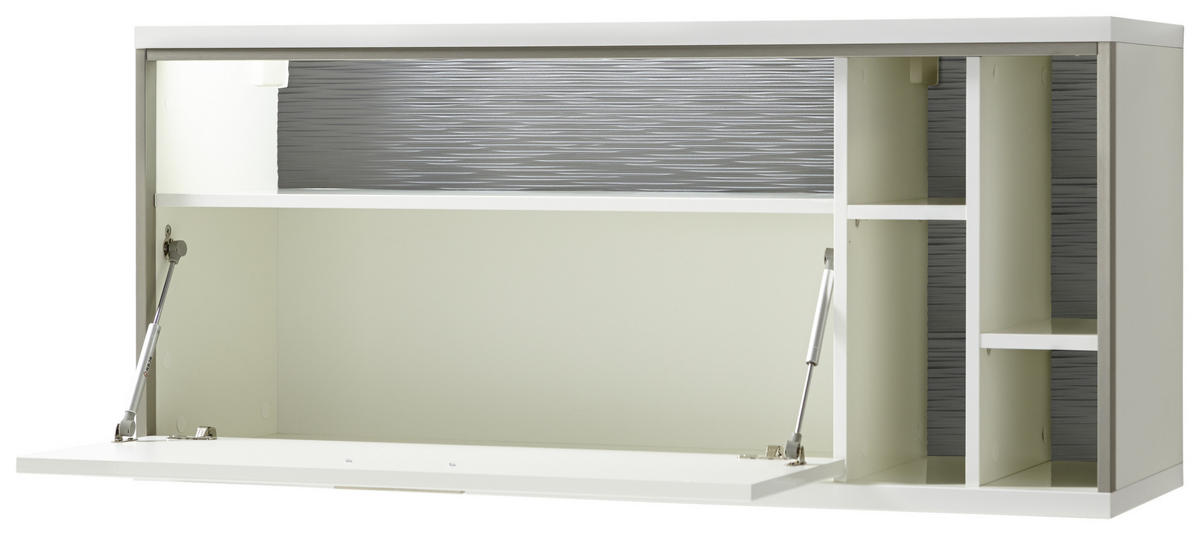 HÄNGEELEMENT in Grau, Silberfarben, Weiss, Weiss Hochglanz   - Weiss Hochglanz/Weiss, Design, Holzwerkstoff/Metall (124/56/38cm) - Livetastic