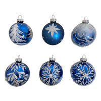 GLOB DE CRĂCIUN - albastru/alb, Lifestyle, plastic/sticlă (6cm) - X-Mas