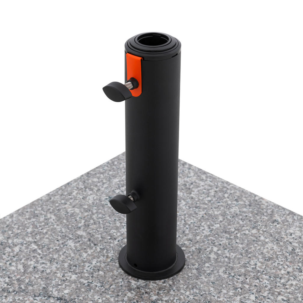 Thumbnail - Doppler Sonnenschirmständer, Grau, Schwarz, Metall, Stein, 47x8.5x47 cm, rostfrei, Einsätze für unterschiedliche Rohrstä...