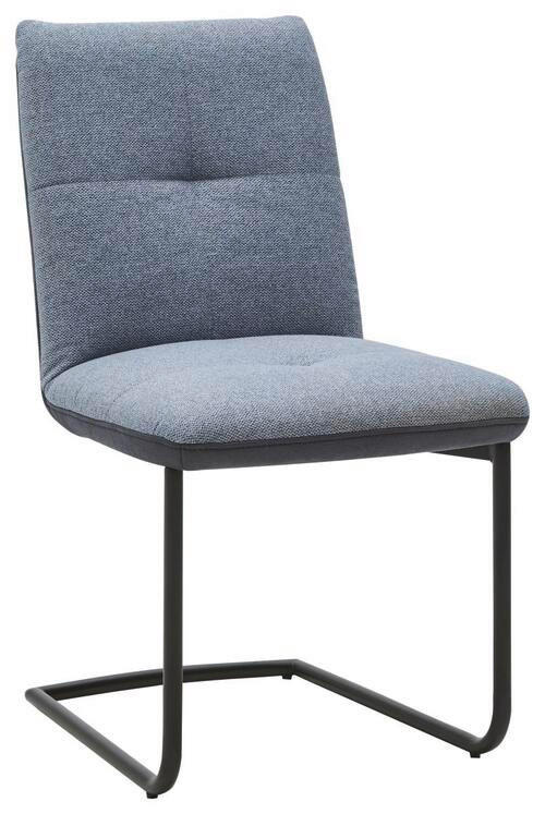 SCHWINGSTUHL in Stahl Flachgewebe - Blau/Schwarz, Design, Textil/Metall (50/87/59cm) - Dieter Knoll