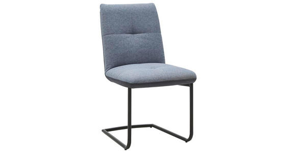 SCHWINGSTUHL in Stahl Flachgewebe - Blau/Schwarz, Design, Textil/Metall (50/87/59cm) - Dieter Knoll