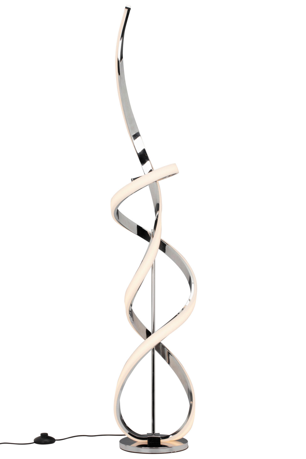 LED-STEHLEUCHTE Indigo 25/137 cm  - Chromfarben/Weiß, Design, Kunststoff/Metall (25/137cm) - Dieter Knoll