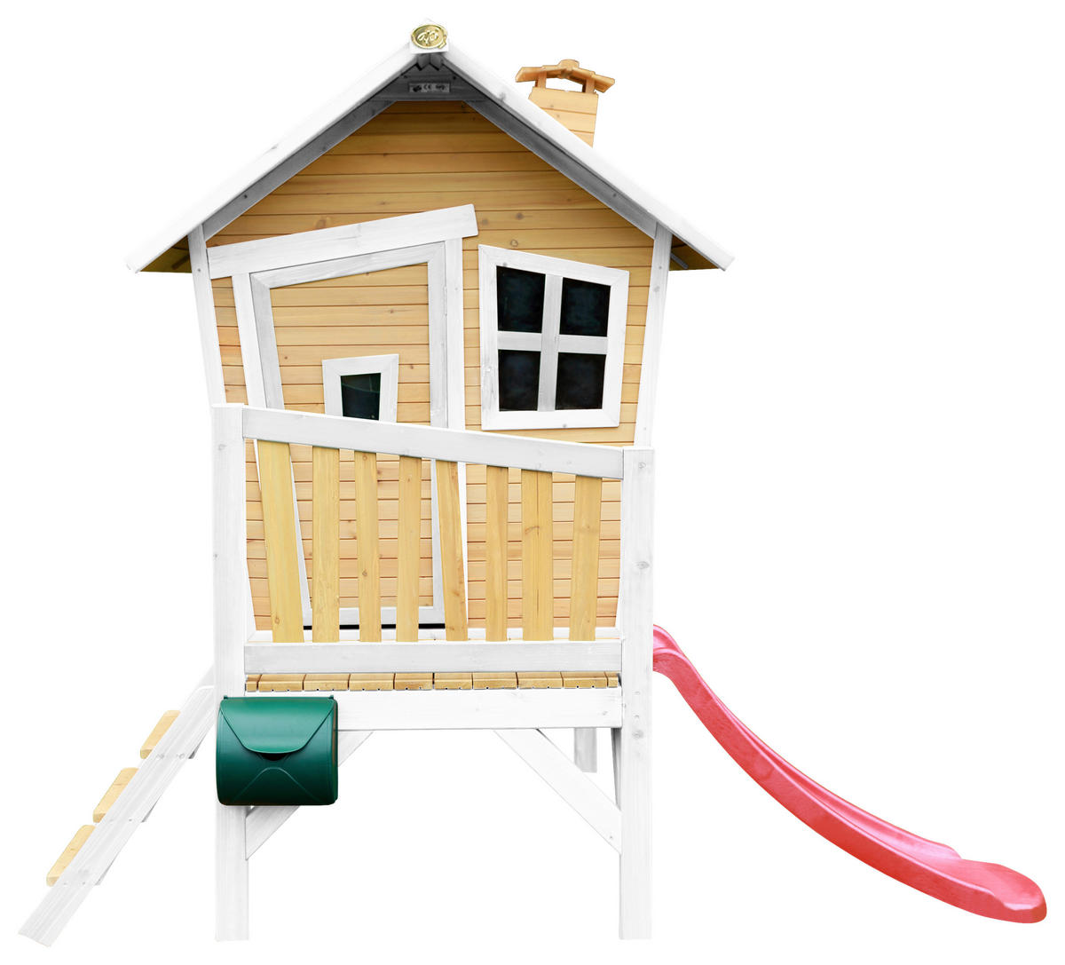 SPIELHAUS 264/203/177 cm  - Rot/Braun, KONVENTIONELL, Holz/Kunststoff (264/203/177cm) - Ambia Garden