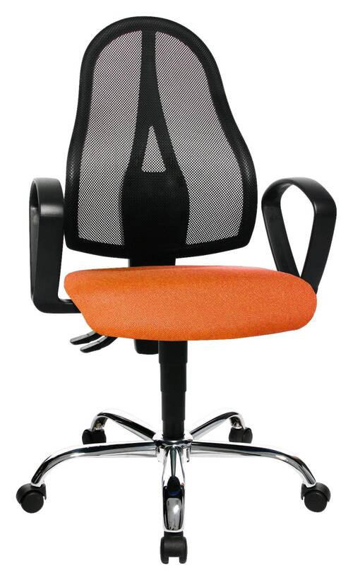 DREHSTUHL Netz Orange, Schwarz  - Schwarz/Orange, Design, Kunststoff/Textil (48/103-111/48cm) - Topstar