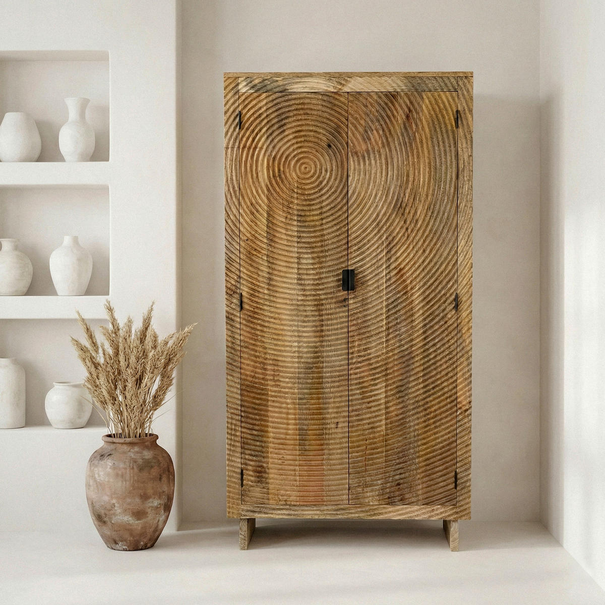 SKRIŇA, mangové drevo, hnedá, 90/47/180 cm - hnedá/čierna, Design, kov/drevo (90/47/180cm) - Livetastic