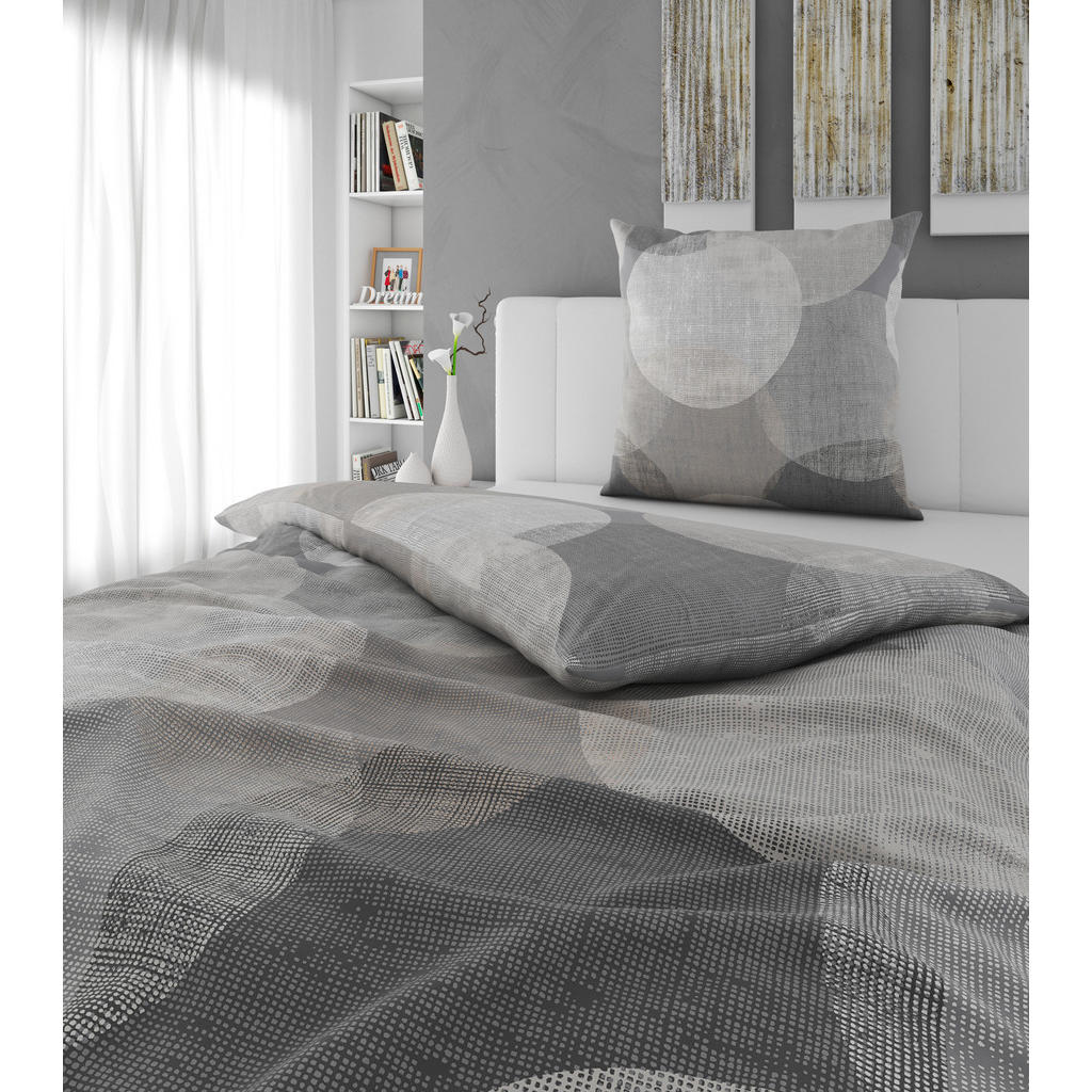 Thumbnail - Esposa Bettwäsche, Anthrazit, Textil, Kreise, 135x200 cm, Oeko-Tex® Standard 100, Oeko-Tex® Made IN Green, pflegeleicht,...