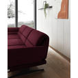 ECKSOFA Weinrot Flachgewebe  - Weinrot/Schwarz, Design, Textil/Metall (176-217/279-327cm) - Dieter Knoll