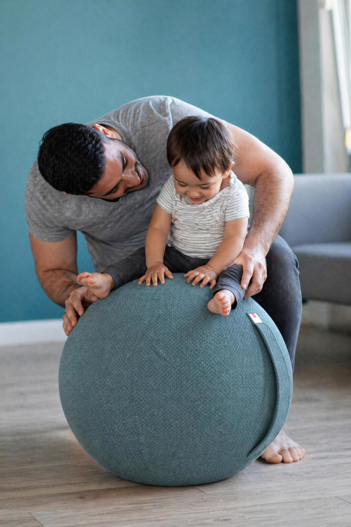 SITZBALL Plüsch  - Blau, Design, Textil (60/60/60cm) - Stylife
