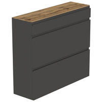 HÄNGESCHUHSCHRANK 110/97/33 cm  - Eichefarben/Anthrazit, Design, Holzwerkstoff (110/97/33cm) - Moderano