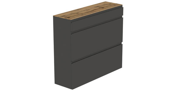 HÄNGESCHUHSCHRANK 110/97/33 cm - Eichefarben/Anthrazit, Design, Holzwerkstoff (110/97/33cm) - Moderano