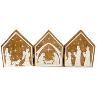 DEKOHÄUSCHEN  - Braun/Weiß, LIFESTYLE, Holz (15/1,5/36cm) - X-Mas