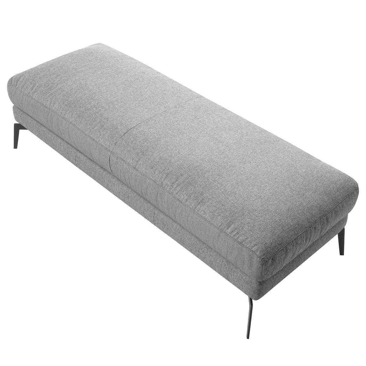 HOCKER BERLIN Webstoff Grau  - Schwarz/Grau, Design, Textil/Metall (163/46/62cm) - Livetastic