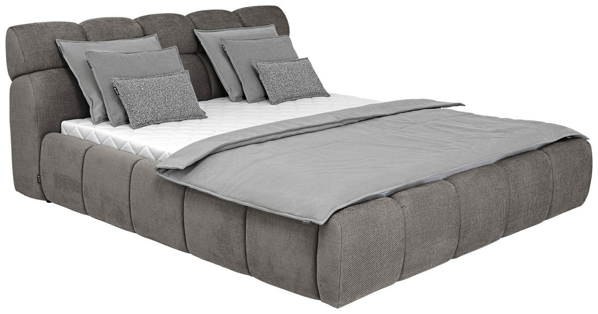POLSTERBETT 180/200 cm  in Beige  - Beige/Schwarz, Design, Kunststoff/Textil (180/200cm) - Esposa