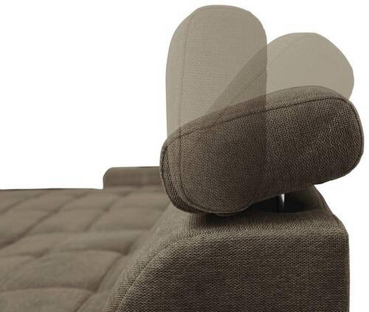 ECKSOFA in Webstoff Dunkelbraun  - Weiss/Dunkelbraun, Design, Kunststoff/Textil (276/173cm) - Stylife