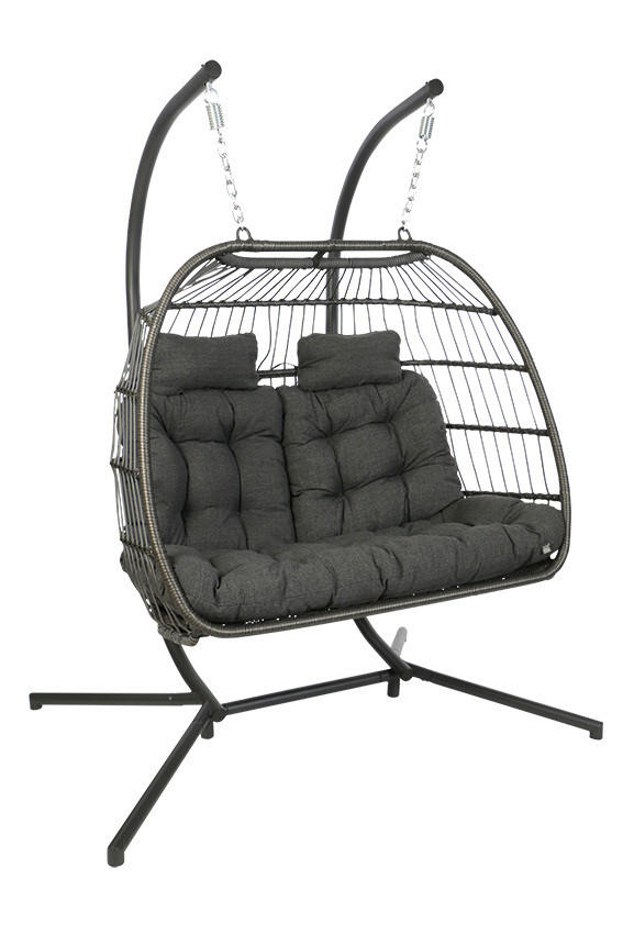 HÄNGESESSEL 152/198/117 cm Stahl  - Anthrazit/Grau, MODERN, Kunststoff/Textil (152/198/117cm)