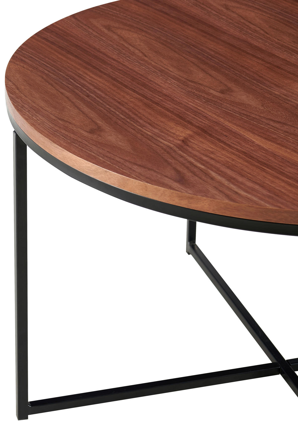 COUCHTISCH in Holzwerkstoff, Holz, Metall 80/80/46 cm  - Walnussfarben/Schwarz, Design, Holz/Holzwerkstoff (80/80/46cm) - Livetastic