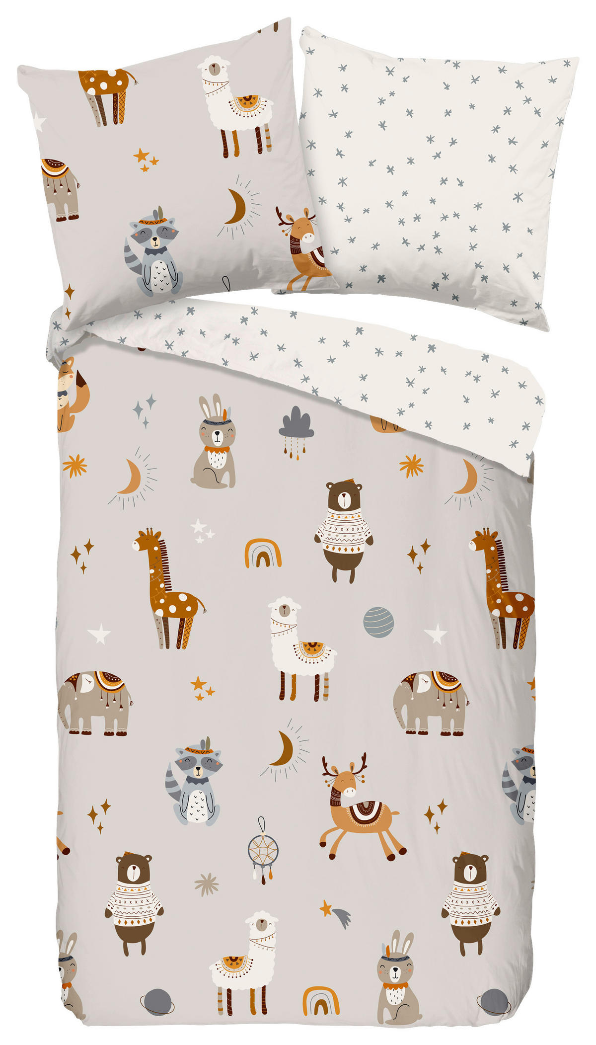 JUGENDBETTWÄSCHE 135/200 cm  - Greige/Grau, Design, Textil (135/200cm)