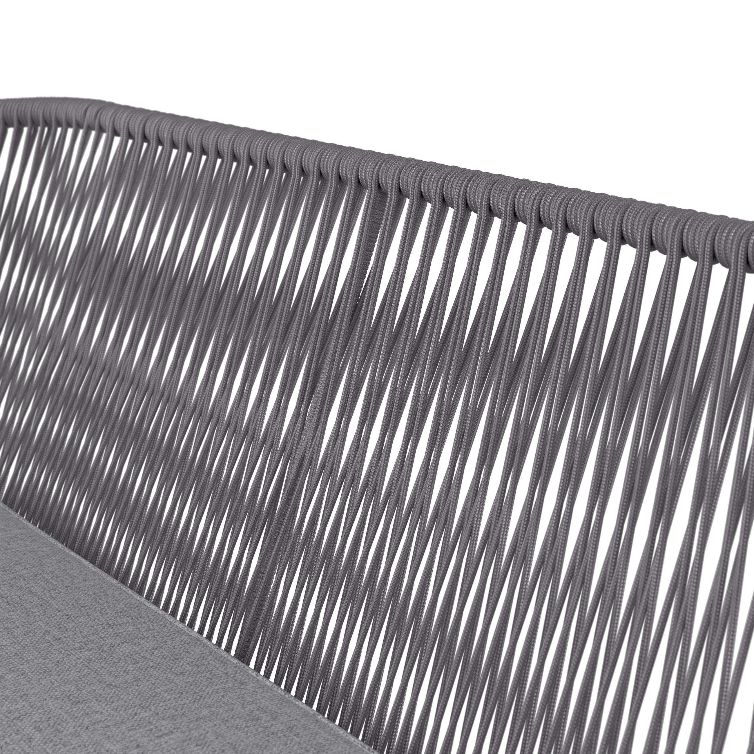 Thumbnail - Ambia Garden Gartenset, Grau, Schwarz, Metall, Textil, 90x50x38 cm, Gartenmöbel, Gartenmöbel-Sets