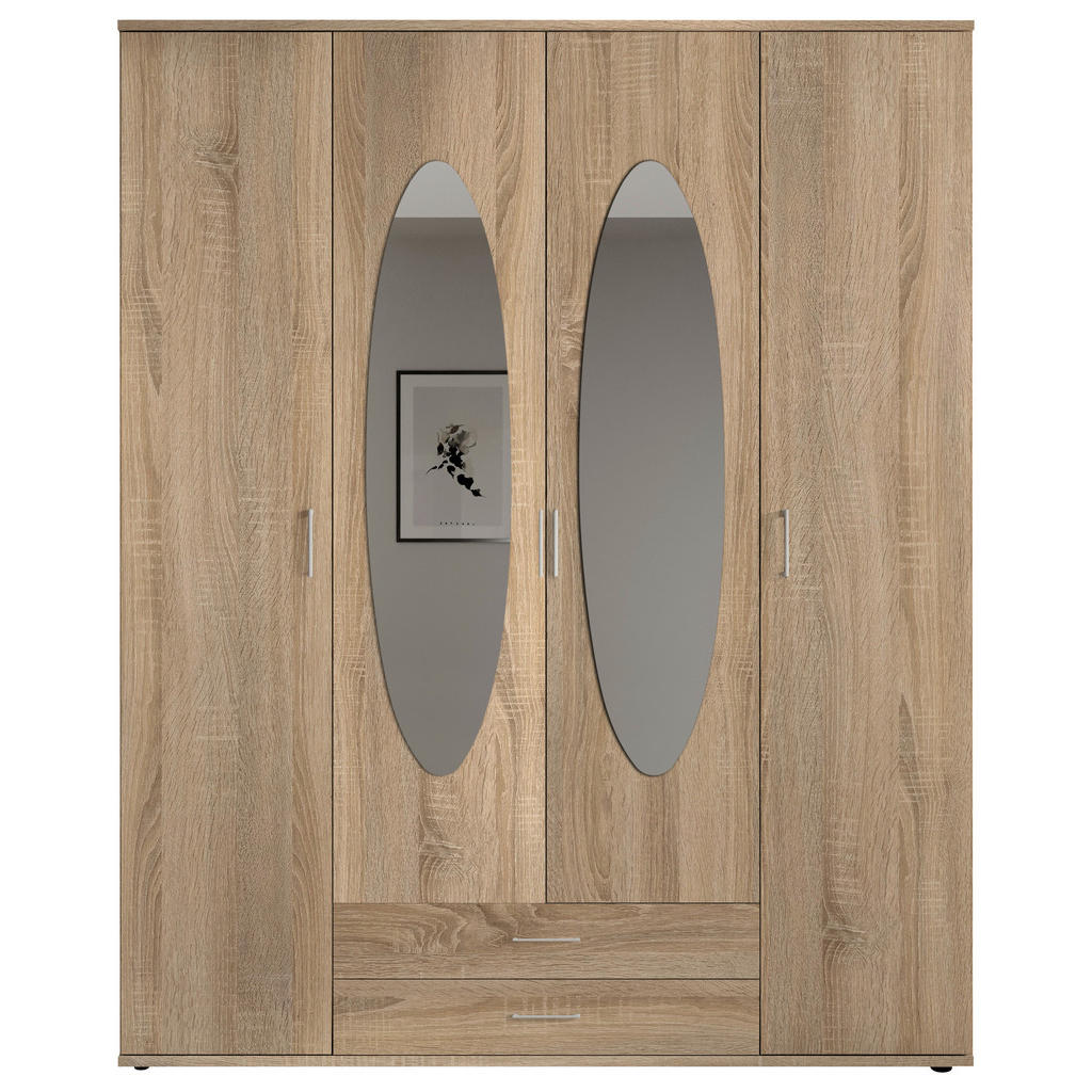 Drehtürenschrank Mit Spiegel 159cm Paul,eiche Sonoma
