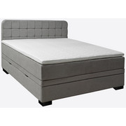 BOXSPRINGBETT 140/200 cm in Hellgrau - Hellgrau/Schwarz, KONVENTIONELL, Holz/Textil (140/200cm) - Elegando