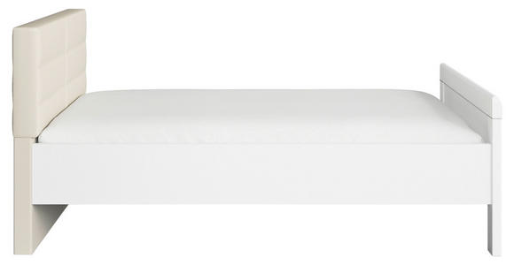 BETT 100/200 cm  in Weiß, Champagner  - Champagner/Weiß, Design, Holzwerkstoff/Textil (100/200cm) - Novel