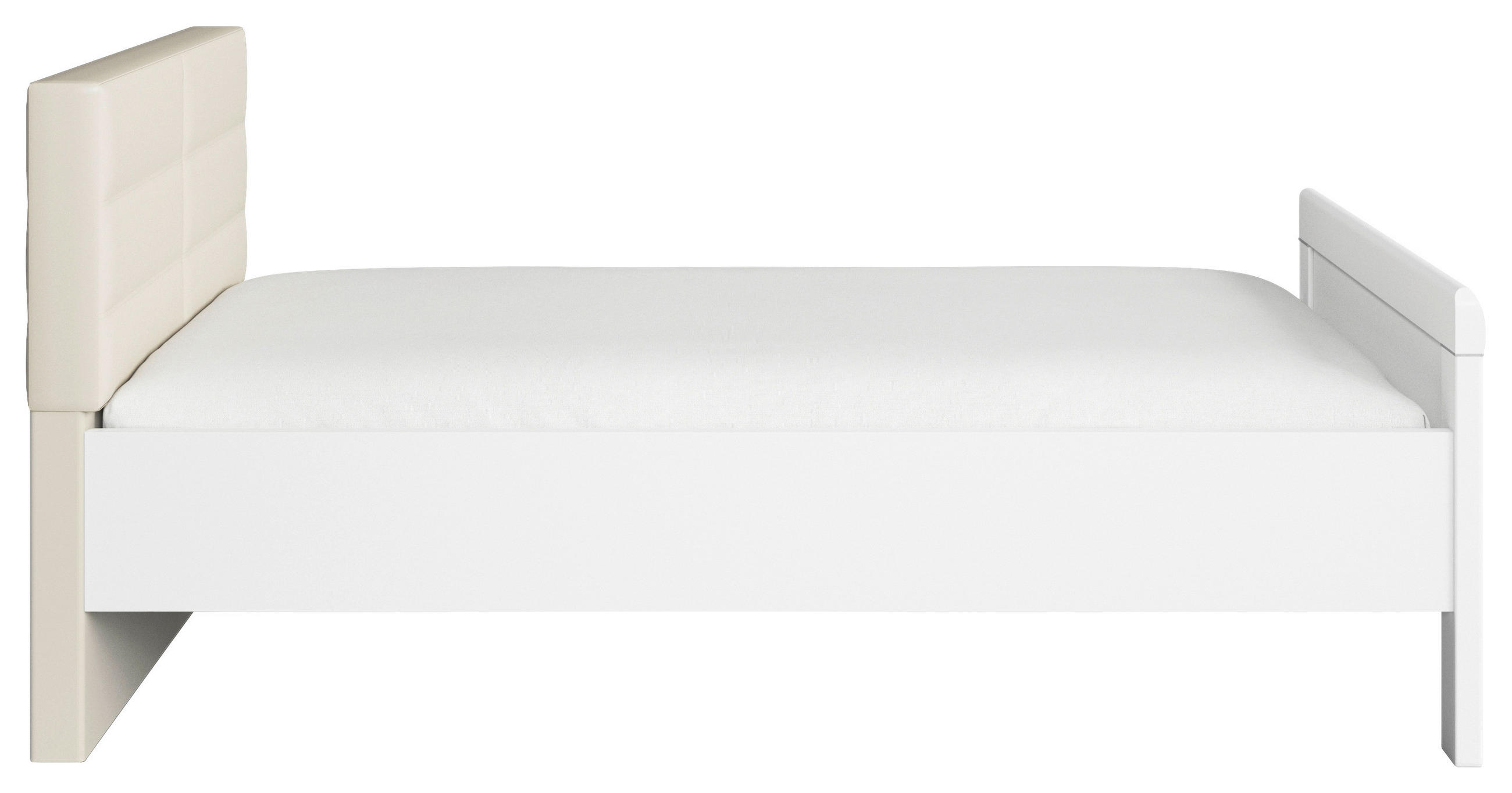 BETT 90/200 cm  in Weiß, Champagner  - Champagner/Weiß, Design (90/200cm) - Novel