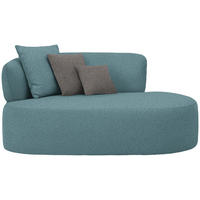 RÉCAMIERE in Plüsch Graphitfarben, Petrol  - Petrol/Schwarz, MODERN, Kunststoff/Textil (166/86/105cm) - Hom`in