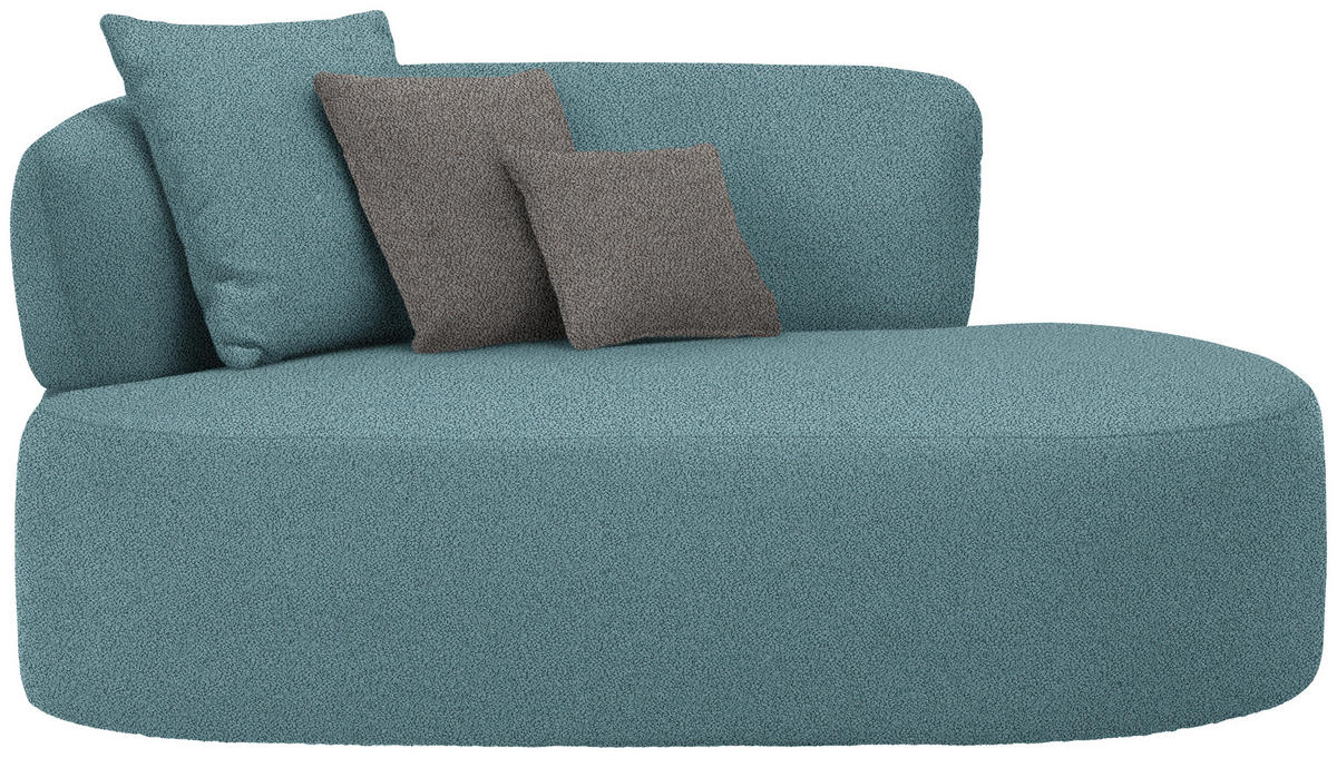 RÉCAMIERE in Plüsch Graphitfarben, Petrol  - Petrol/Schwarz, MODERN, Kunststoff/Textil (166/86/105cm) - Hom`in