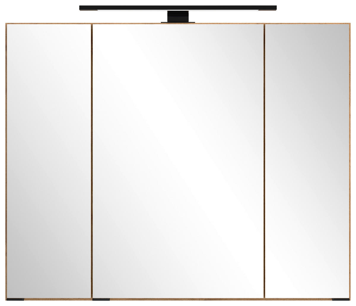 SPIEGELSCHRANK 80/67,5/20 cm  - Eiche Wotan/Schwarz, MODERN, Glas/Holzwerkstoff (80/67,5/20cm) - Held