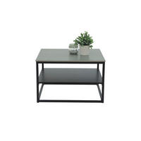 COUCHTISCHSET 70/70/45 cm quadratisch  - Schwarz, Design, Stein/Metall (70/70/45cm) - Livetastic