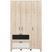 BABYKLEIDERSCHRANK Try Me  - Birkefarben/Schwarz, Trend, Holzwerkstoff/Metall (118/195/51cm) - Jimmylee