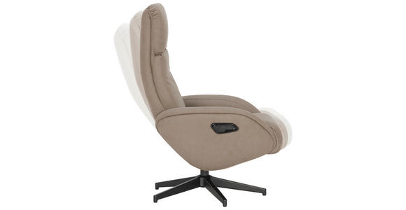 RELAXSESSELSET mit Funktion Mikrofaser Relaxfunktion, Hocker    - Taupe/Schwarz, Design, Textil/Metall (77/107/75cm) - Xora