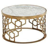 COUCHTISCH 60/60/36 cm rund Goldfarben  - Goldfarben, Design, Stein/Metall (60/60/36cm) - MID.YOU