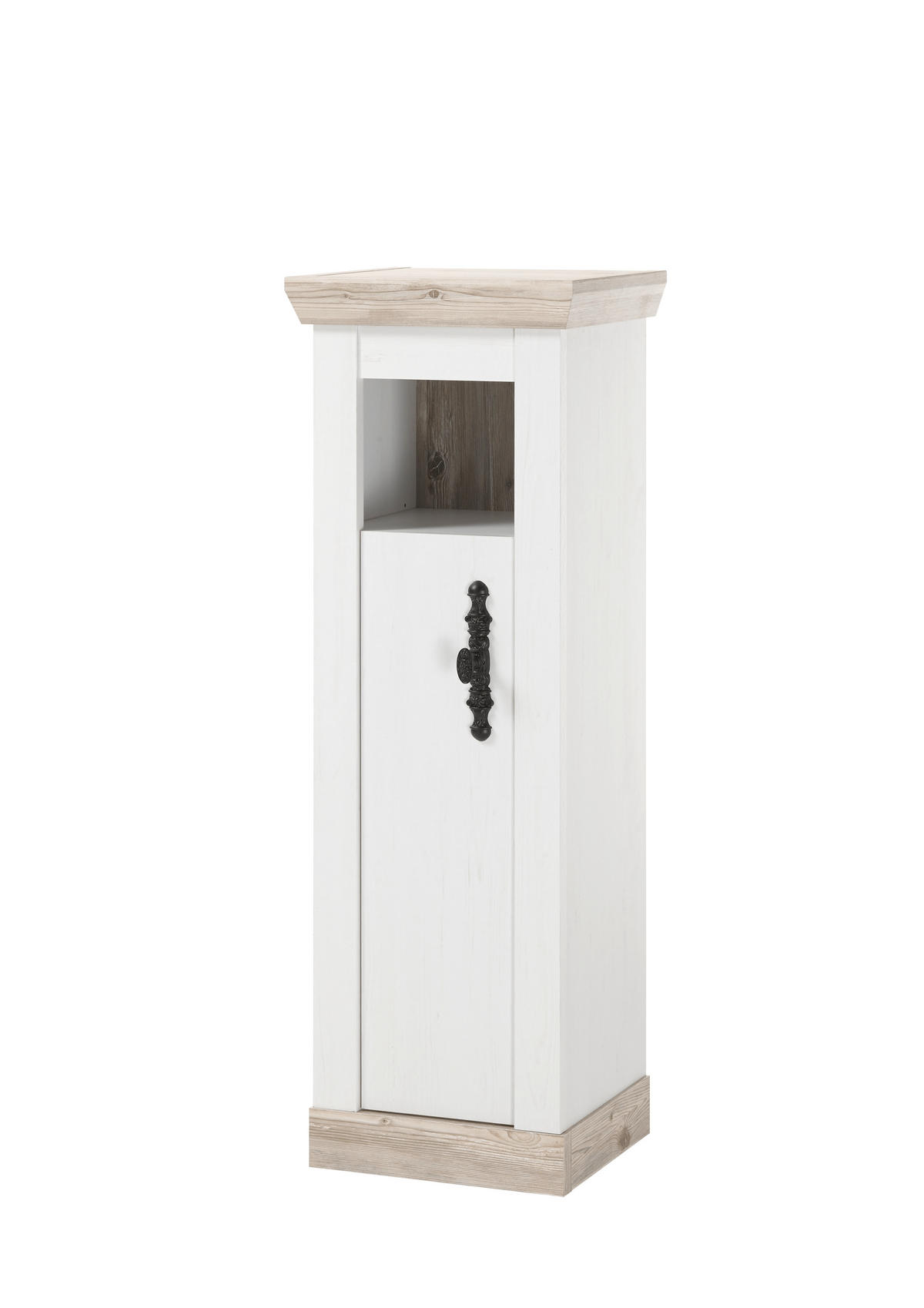 MIDISCHRANK 42/120/35 cm  - Schwarz/Pinienfarben, Design, Holzwerkstoff/Metall (42/120/35cm) - MID.YOU