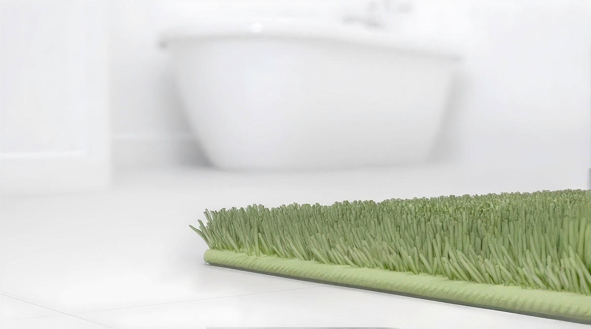 BADEMATTE Grün 60/100 cm  - Grün, KONVENTIONELL, Kunststoff/Textil (60/100cm) - Grund