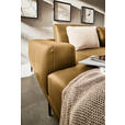 ECKSOFA  in Echtleder Senfgelb  201/304 cm  - Senfgelb/Schwarz, Design, Leder/Metall (201/304cm) - Belluti