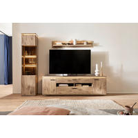 WOHNWAND  in Eichefarben 270/208/50 cm  - Eichefarben/Anthrazit, Konventionell, Glas/Holzwerkstoff (270/208/50cm) - Cantus