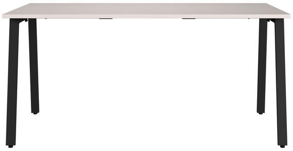 SCHREIBTISCH 160/80/75 cm, Schwarz, Kaschmir, in verschiedenen Holz-Dekoren erhältlich, justierbare Füße  - Kaschmir/Schwarz, MODERN, Holzwerkstoff/Metall (160/80/75cm) - Novel