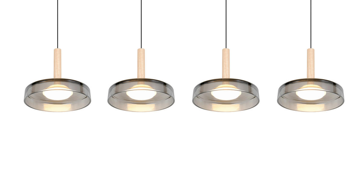 LED-PENDELLAMPA Celeste 115/22/200 cm  - kromfärg/svart, Design, metall/glas (115/22/200cm) - Trio Leuchten