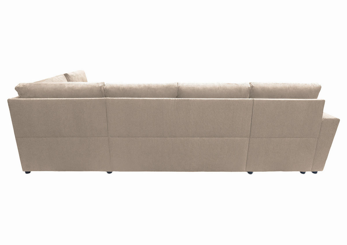 WOHNLANDSCHAFT in Cord Taupe  - Taupe/Schwarz, Design, Kunststoff/Textil (155/297/212cm) - MID.YOU