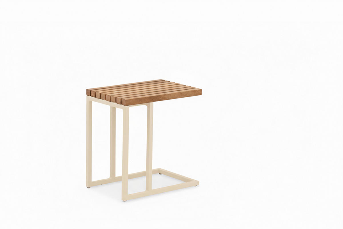 GARTENBEISTELLTISCH - Taupe, Modern, Holz/Metall (31/49/45cm) - Zebra 