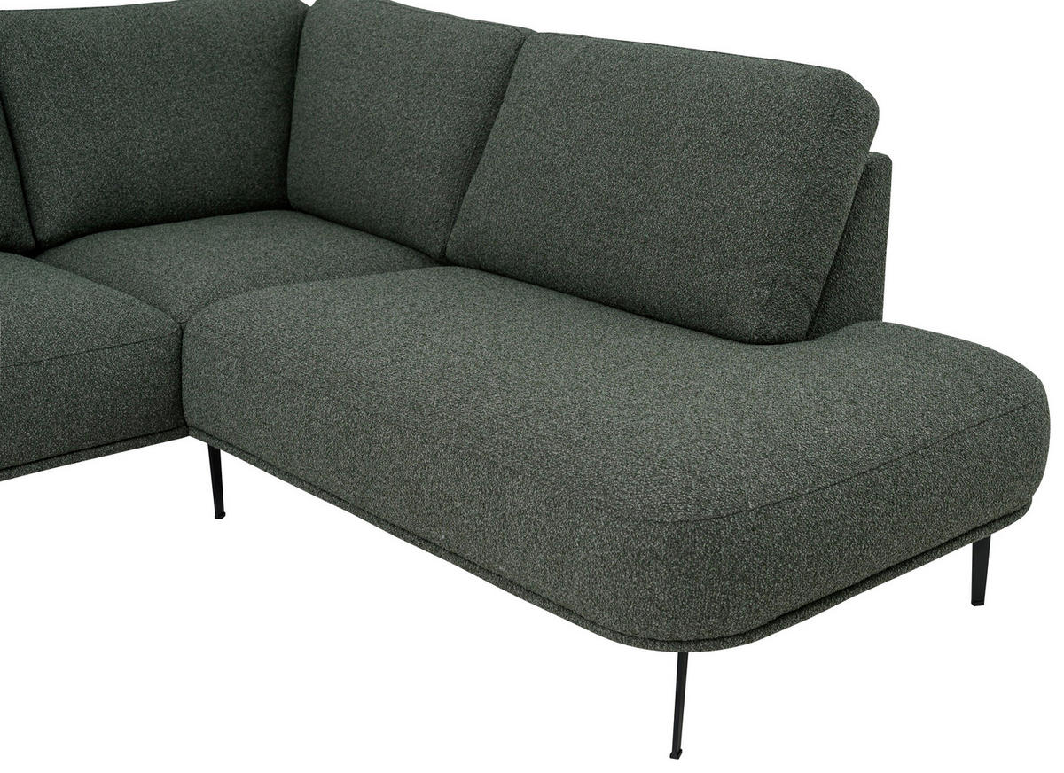 SOFFA i chenille grön  - grön/svart, Klassisk, metall/trä (397/213cm) - Pure Home Comfort