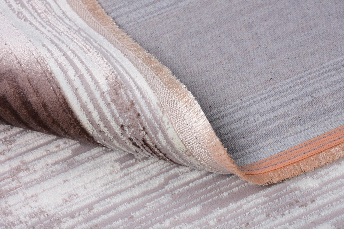 VINTAGE-TEPPICH 160/230 cm Samt Braun, Hellgrau  - Hellgrau/Braun, LIFESTYLE, Kunststoff/Textil (160/230cm) - Novel