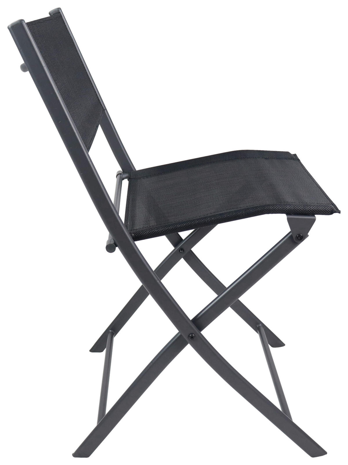 GARTENSTUHL-SET Stahl Schwarz  - Schwarz, MODERN, Textil/Metall (45/79/46cm) - Ambia Garden