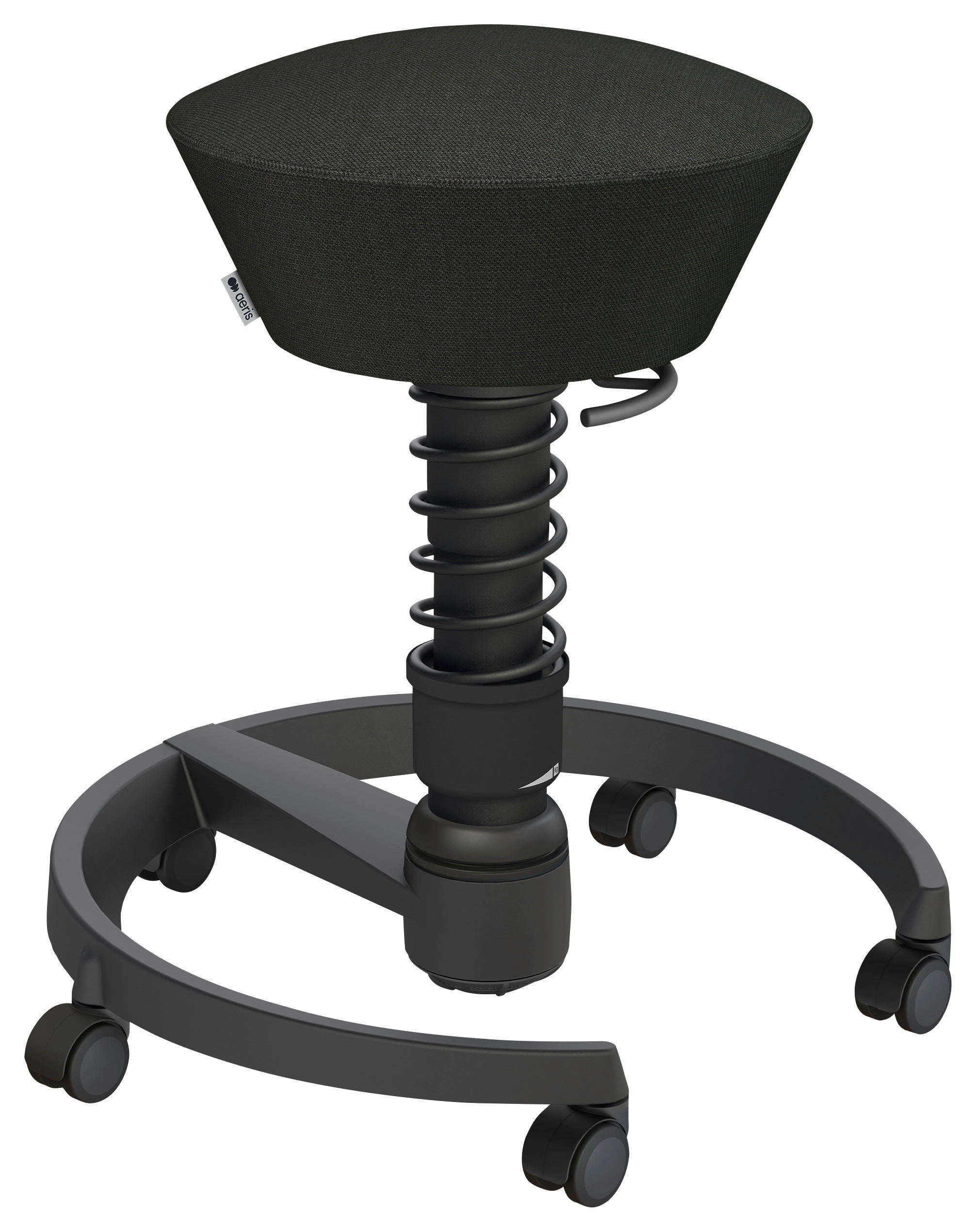 BÜROHOCKER Wollmischung mel. Schwarz  - Schwarz, Basics, Kunststoff/Textil (55/45,66/55cm) - Aeris