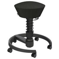 BÜROHOCKER Wollmischung mel. Schwarz  - Schwarz, Basics, Kunststoff/Textil (55/45,66/55cm) - Aeris